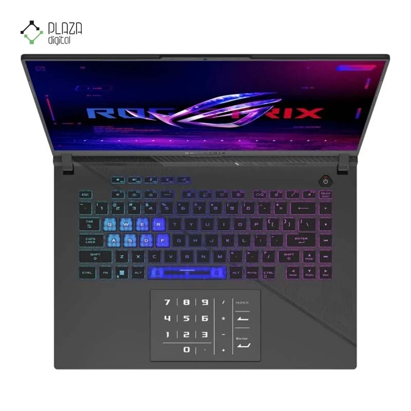 نمای کیبورد لپ تاپ ایسوس 16 اینچی مدل ROG Strix G16 GL664JZR i9 14900HX 32GB 1TB SSD RTX 4080 پلازا دیجیتال