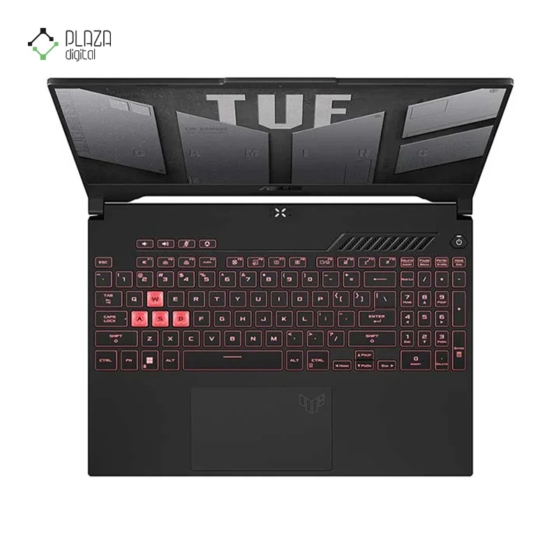 نمای کیبورد لپ تاپ ایسوس 16 اینچی مدل TUF Gaming A16 FA607PI R9 7845HX 32GB 2TB SSD RTX4070 پلازا دیجیتال