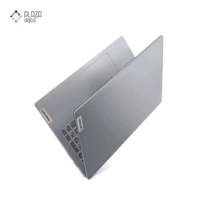 نمای نیمه باز لپ تاپ لنوو 15.6 اینچی مدل IdeaPad Slim 3 R3 7320U 8GB 512GB SSD Radeon 610M پلازا دیجیتال