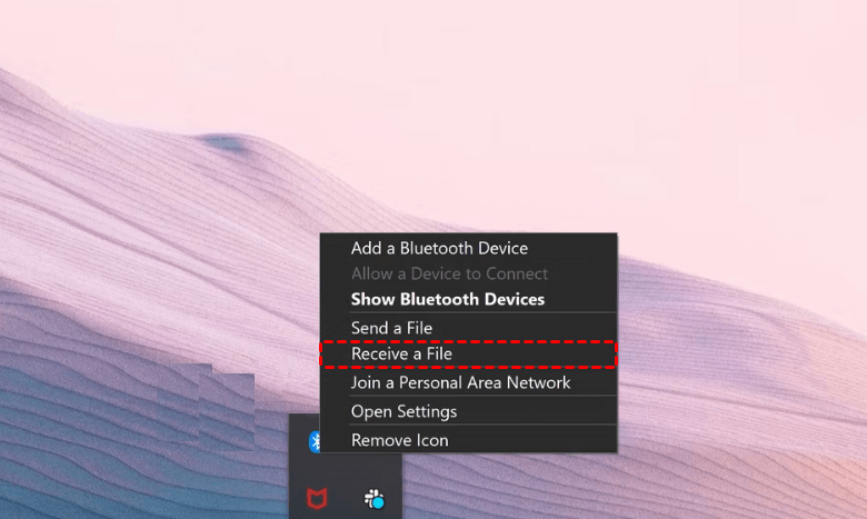 bluetooth receive a file