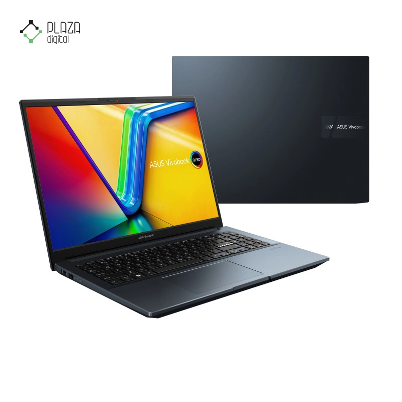 نمای جلو و پشت لپ تاپ ایسوس 15.6 اینچی مدل Vivobook Pro 15 OLED M6500XU R9 7940HS 16GB 1TB SSD RTX4050 پلازا دیجیتال