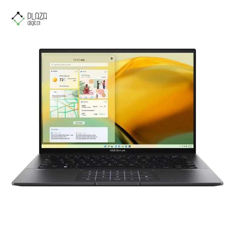 نمای جلو لپ تاپ ایسوس 14 اینچی مدل Zenbook 14 UM3402YA R7 7730U 16GB 1TB SSD AMD Radeon Vega پلازا دیجیتال