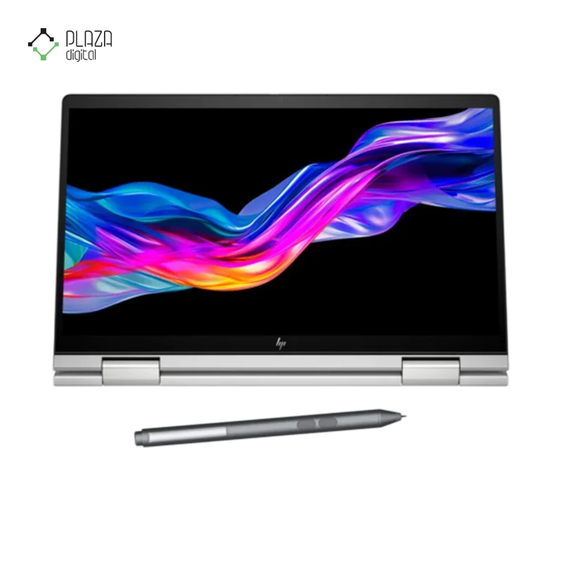 نمای باز لپ تاپ اچ پی 14 اینچی مدل ENVY X360 14-ES1023DX Core 7 150U 16GB 2TB Iris Xe Pen پلازا دیجیتال