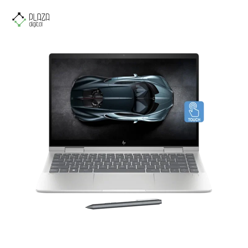 نمای اصلی نمای باز لپ تاپ اچ پی 14 اینچی مدل ENVY X360 14-ES1023DX Core 7 150U 16GB 512GB Iris Xe Pen پلازا دیجیتال