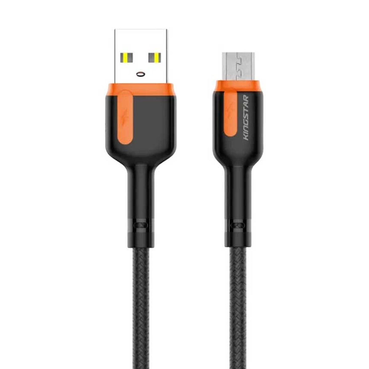 کابل تبدیل USB به microUSB کینگ استار مدل K32 A طول 1 متر مشکی نارنجی پلازا دیجیتال