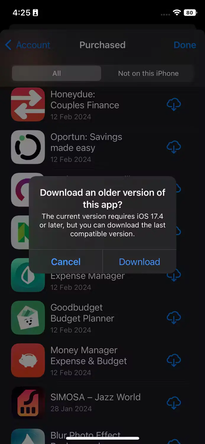 download older version of app prompt on iphone jpg