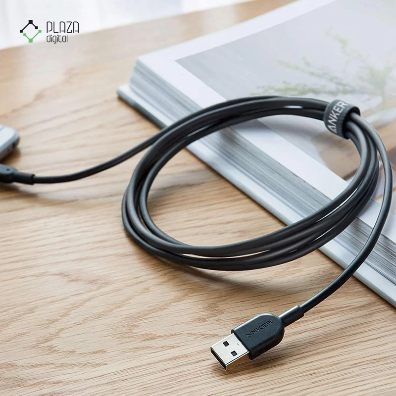 کابل تبدیل USB به لایتنینگ انکر 321 PowerLine II مدل A8433 طول 180 سانتی متر مشکی پلازا دیجیتال