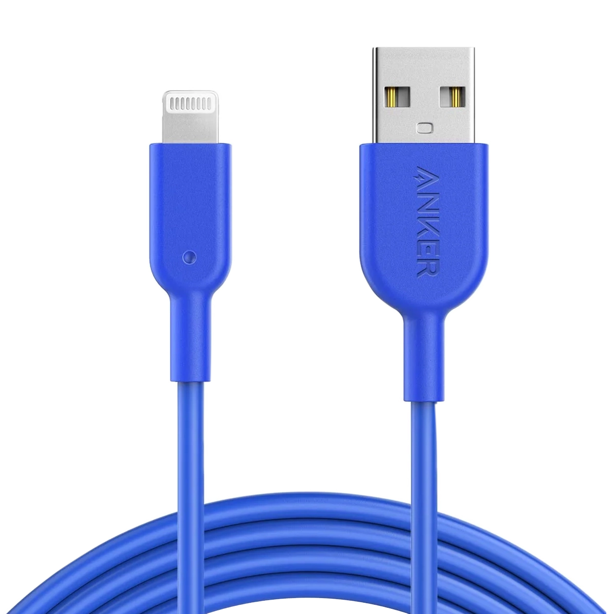 کابل تبدیل USB به لایتنینگ انکر 321 PowerLine II مدل A8433 طول 180 سانتی متر آبی پلازا دیجیتال