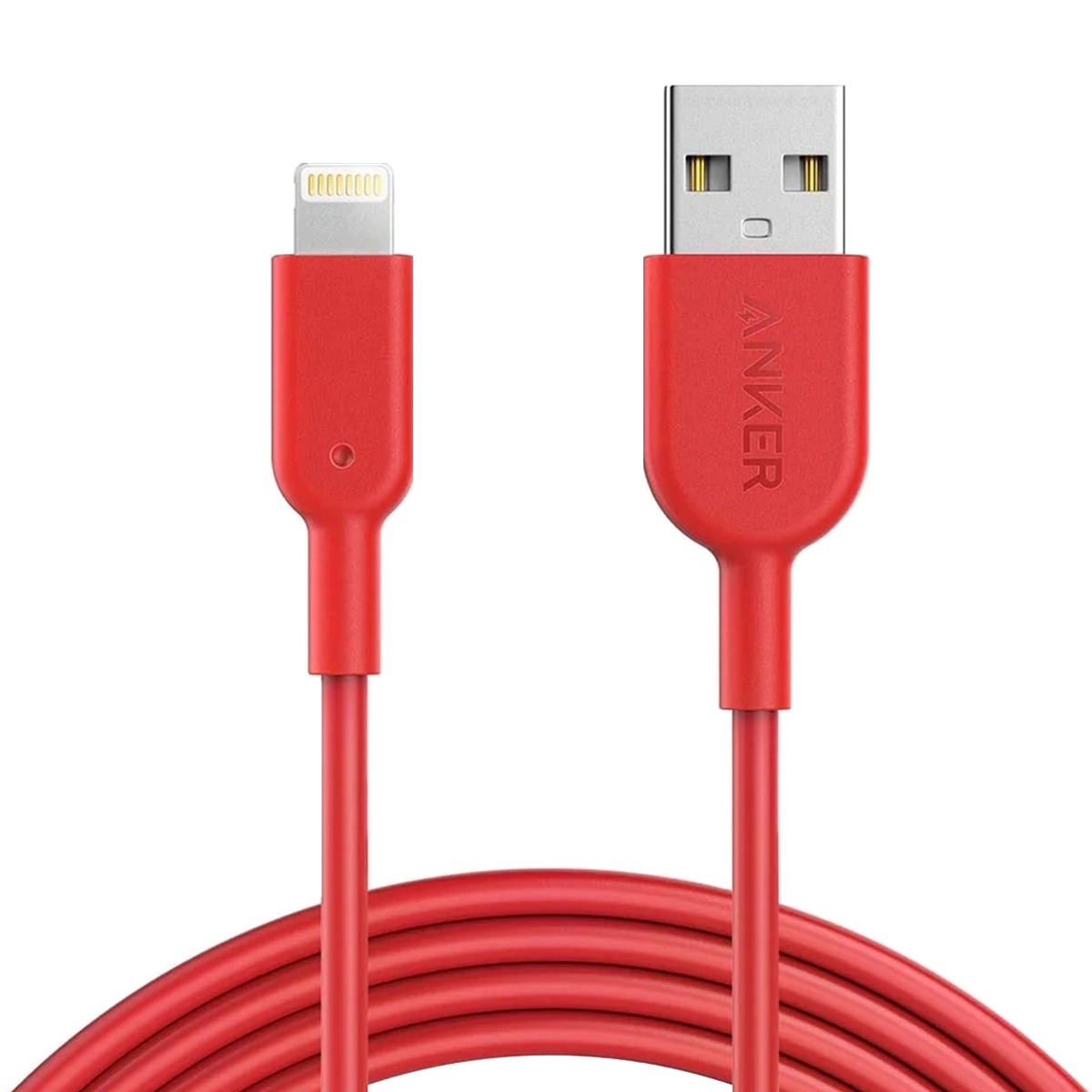 کابل تبدیل USB به لایتنینگ انکر 321 PowerLine II مدل A8433 طول 180 سانتی متر قرمز پلازا دیجیتال