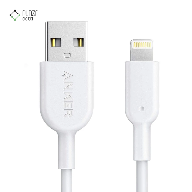 کابل تبدیل USB به لایتنینگ انکر 321 PowerLine II مدل A8433 طول 180 سانتی متر سفید پلازا دیجیتال