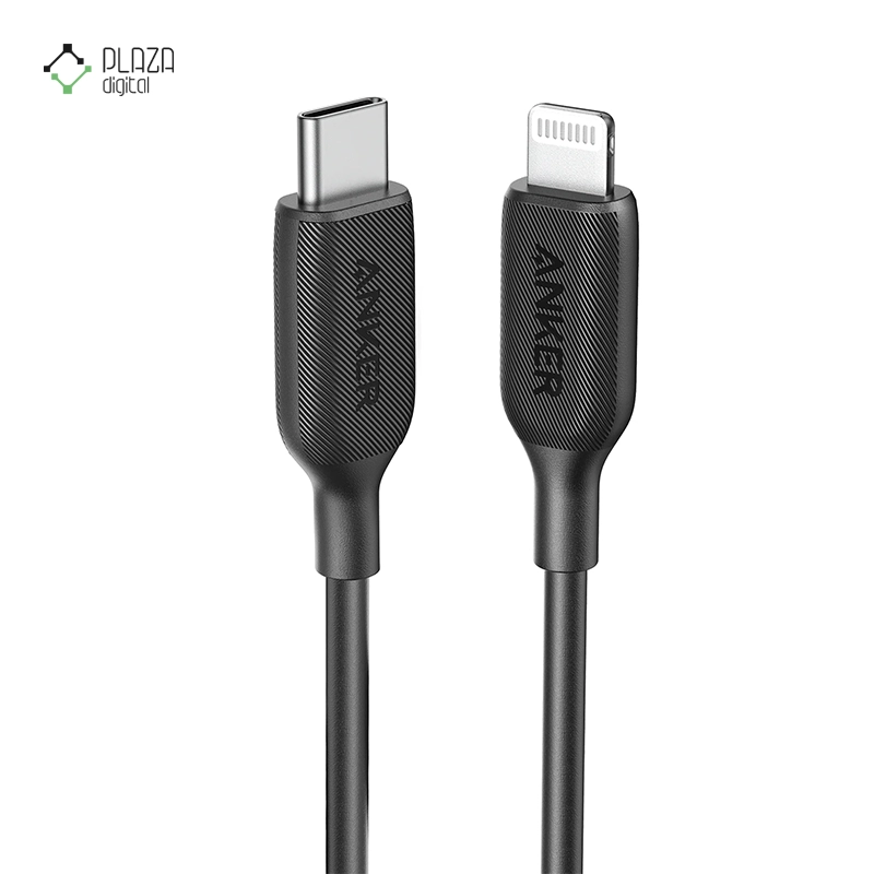 کابل تبدیل USB-C به لایتنینگ انکر 541 PowerLine III مدل A8832 طول 90 سانتی متر مشکی پلازا دیجیتال