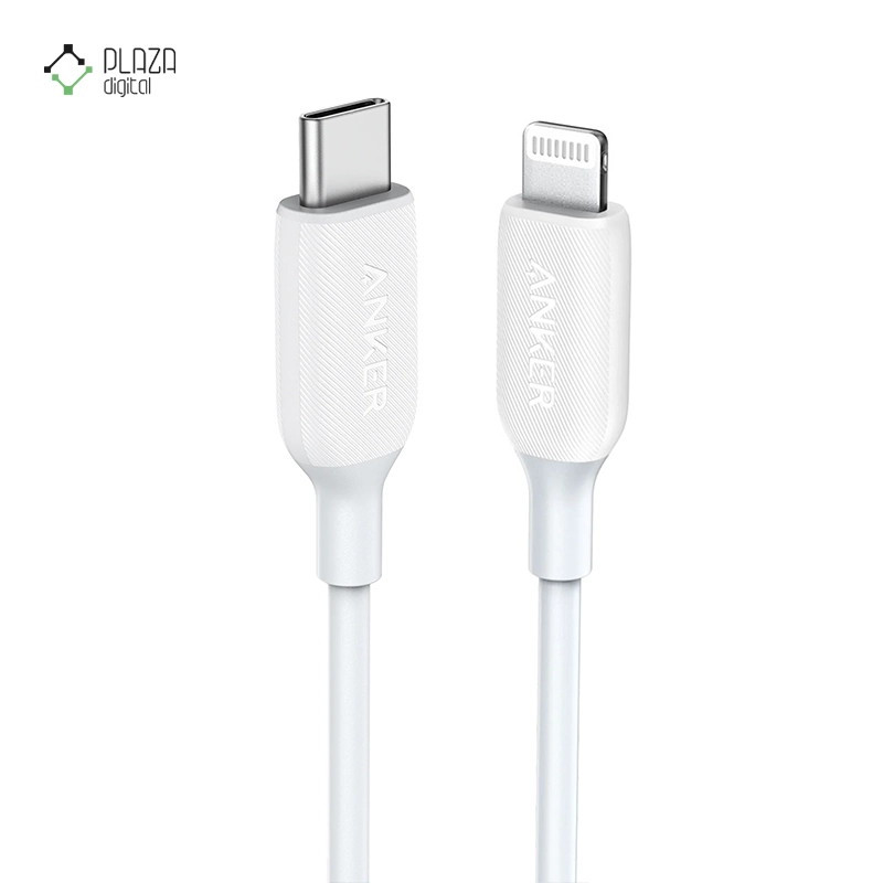 کابل تبدیل USB-C به لایتنینگ انکر 541 PowerLine III مدل A8833 طول 180 سانتی متر سفید پلازا دیجیتال