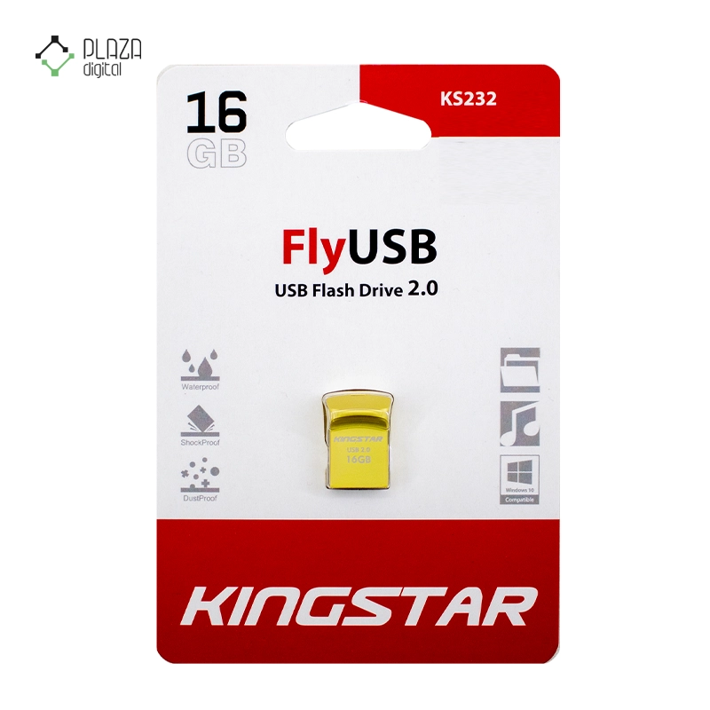 عکس جعبه از فلش مموری کینگ استار مدل Fly KS232 ظرفیت 16 گیگابایت طلایی پلازا دیجیتال