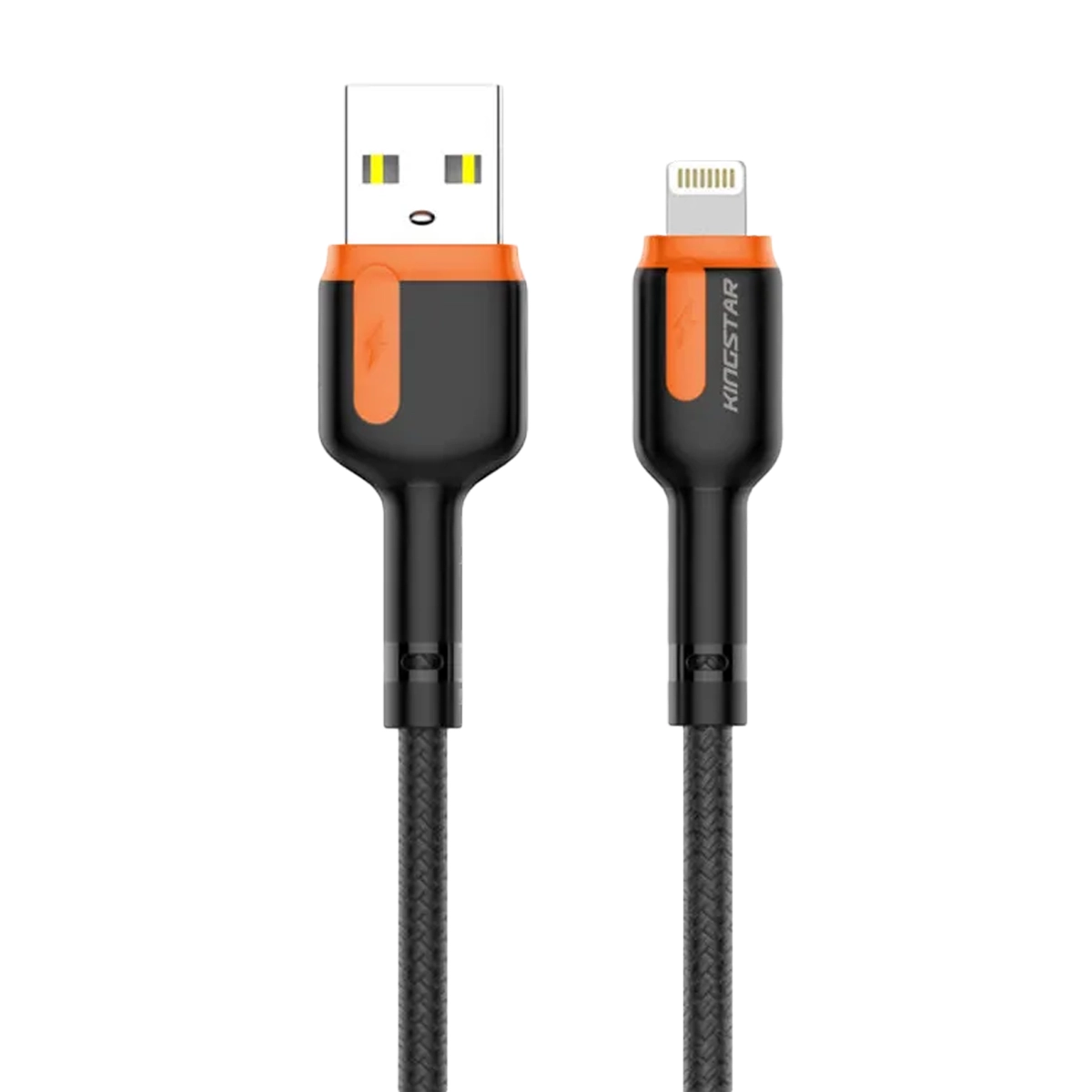 کابل تبدیل USB به لایتنینگ کینگ استار مدل K32 i طول 1 متر مشکی نارنجی پلازا دیجیتال