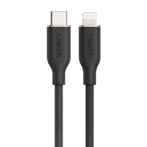 کابل تبدیل USB-C به لایتنینگ انکر 641 PowerLine III Flow مدل A8663 طول 180 سانتی متر مشکی پلازا دیجیتال