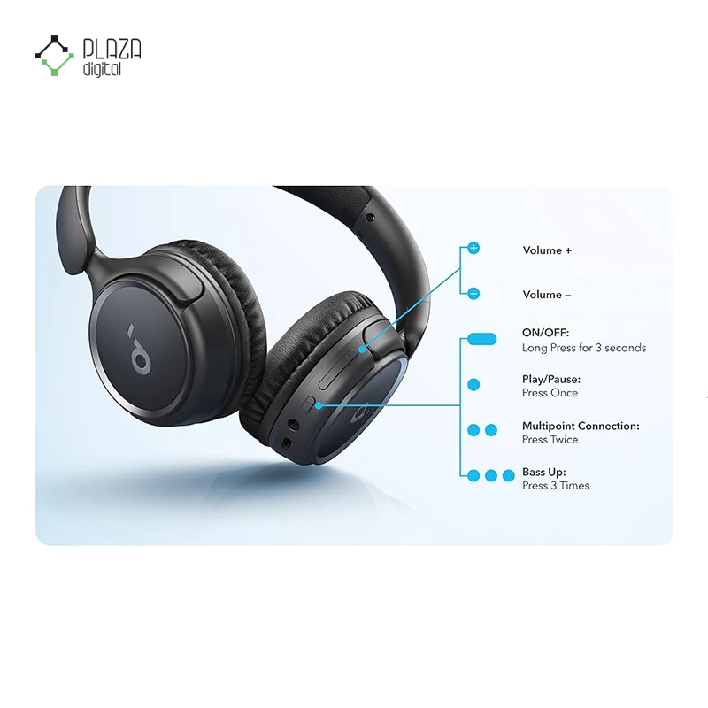 هدفون بی سیم انکر مدل Soundcore H30i A3012 مشکی پلازا دیجیتال