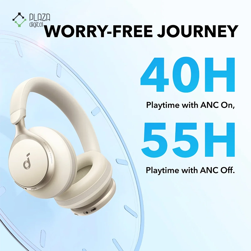 هدفون بی سیم انکر مدل Soundcore Space One A3035 کرم طلایی پلازا دیجیتال