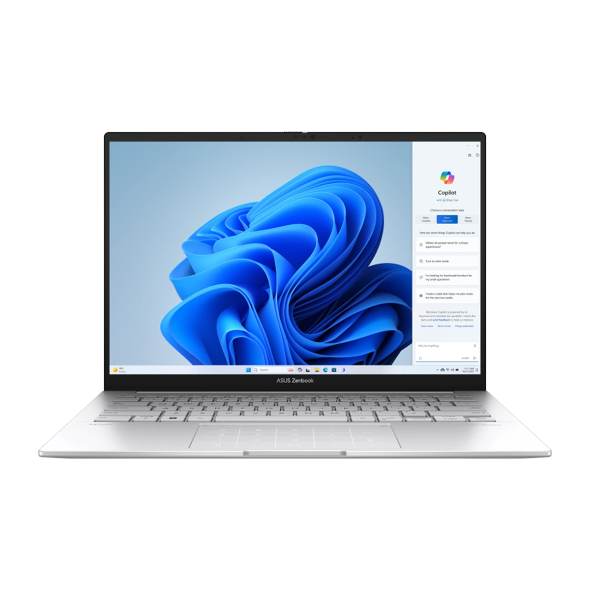 لپ تاپ ایسوس 14 اینچی مدل Zenbook 14 OLED UX3405MA Core Ultra 5 125H 16GB 512GB Arc رنگ نقره ای پلازا دیجیتال