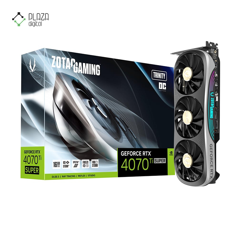 کارت گرافیک زوتک مدل GAMING GeForce RTX 4070 Ti SUPER Trinity OC 16GB GDDR6X حافظه 16 گیگابایت پلازا دیجیتال