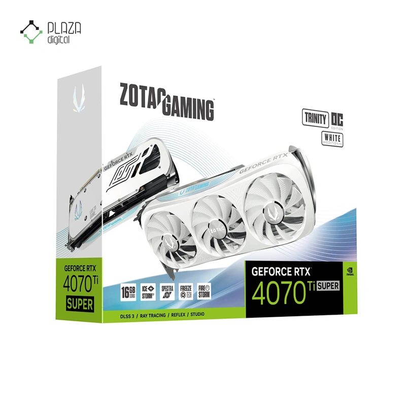 کارت گرافیک زوتک مدل GAMING GeForce RTX 4070 Ti SUPER Trinity OC White Edition 16GB GDDR6X حافظه 16 گیگابایت پلازا دیجیتال