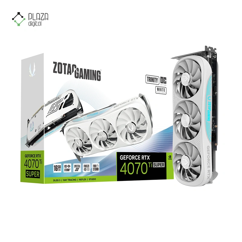 کارت گرافیک زوتک مدل GAMING GeForce RTX 4070 Ti SUPER Trinity OC White Edition 16GB GDDR6X حافظه 16 گیگابایت پلازا دیجیتال