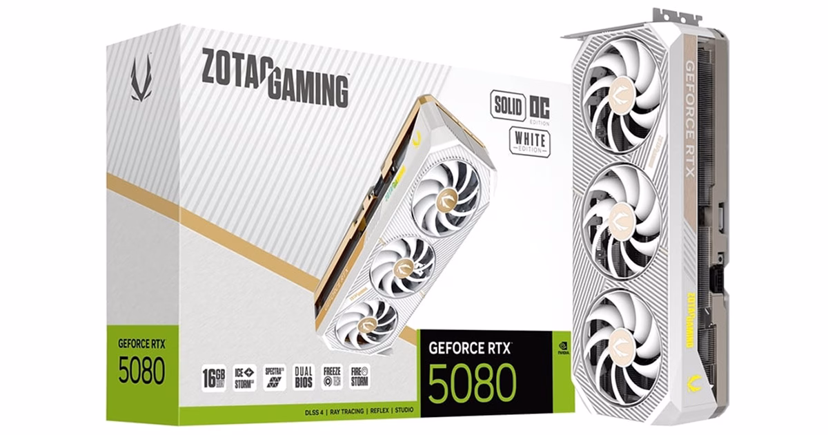 کارت گرافیک زوتک مدل GAMING GeForce RTX 5080 SOLID OC White Edition