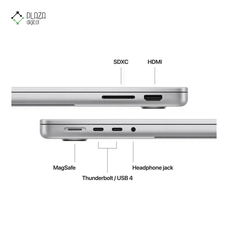 پورت های ارتباطی لپ تاپ اپل 16 اینچی مدل مک بوک پرو M3 Max MRW73 36GB 1TB پلازا دیجیتال