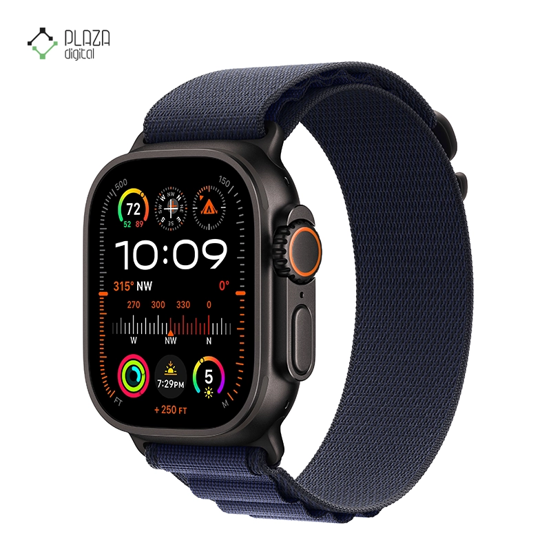 ساعت هوشمند اپل مدل Ultra 2 Alpine Loop Band 49mm مشکی بند سرمه ای پلازا دیجیتال