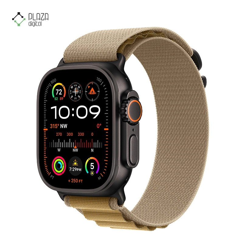 ساعت هوشمند اپل مدل Ultra 2 Alpine Loop Band 49mm مشکی بند کرم پلازا دیجیتال