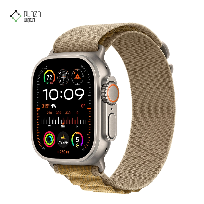 ساعت هوشمند اپل مدل Ultra 2 Alpine Loop Band 49mm تیتانیوم بند کرم پلازا دیجیتال