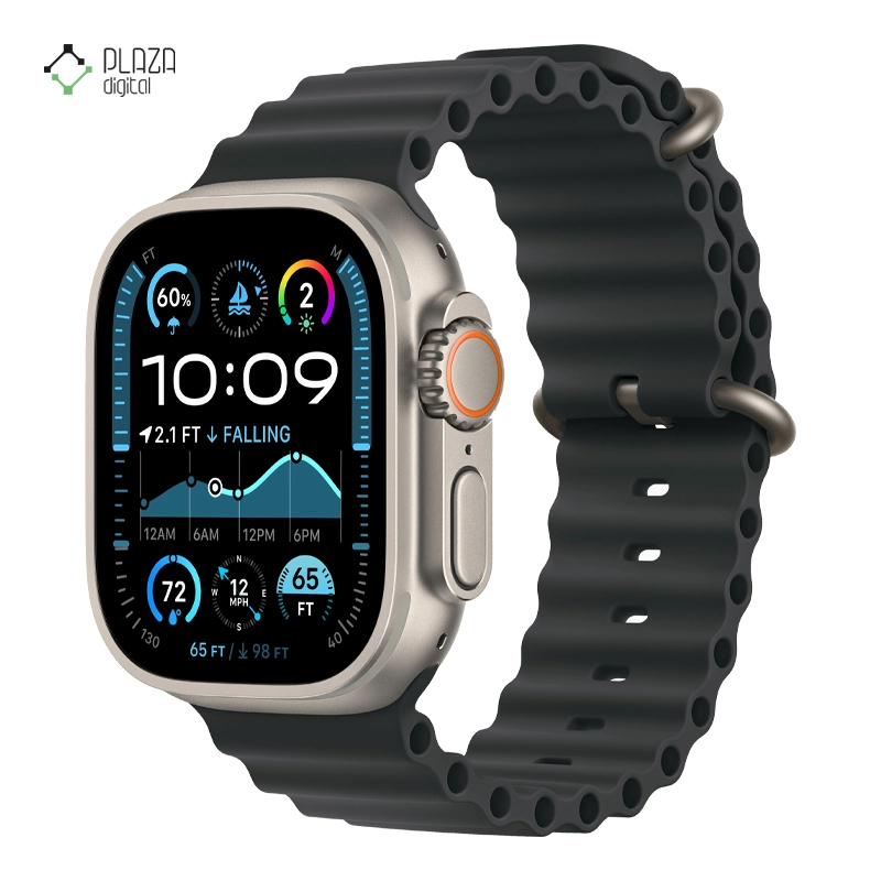 ساعت هوشمند اپل مدل Ultra 2 Ocean Band 49mm بدنه تیتانیوم بند مشکی