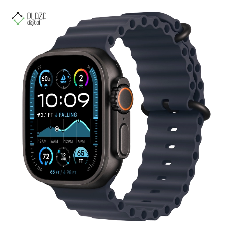 ساعت هوشمند اپل مدل Ultra 2 Ocean Band 49mm بدنه مشکی بند سرمه ای