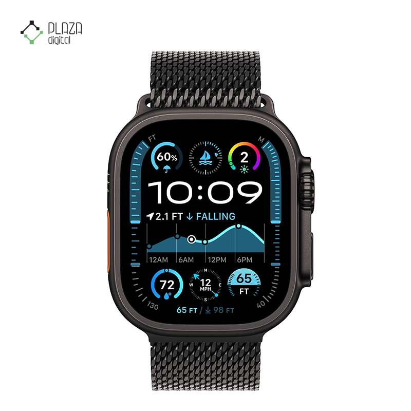 ساعت هوشمند اپل مدل Ultra 2 Titanium Milanese Loop Band 49mm مشکی پلازا دیجیتال