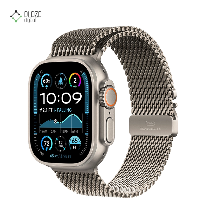 ساعت هوشمند اپل مدل Ultra 2 Titanium Milanese Loop Band 49mm تیتانیوم پلازا دیجیتال