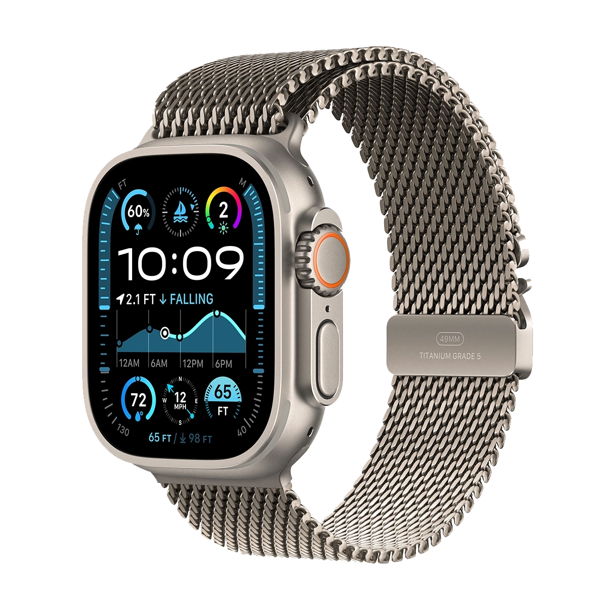 ساعت هوشمند اپل مدل Ultra 2 Titanium Milanese Loop Band 49mm تیتانیوم پلازا دیجیتال