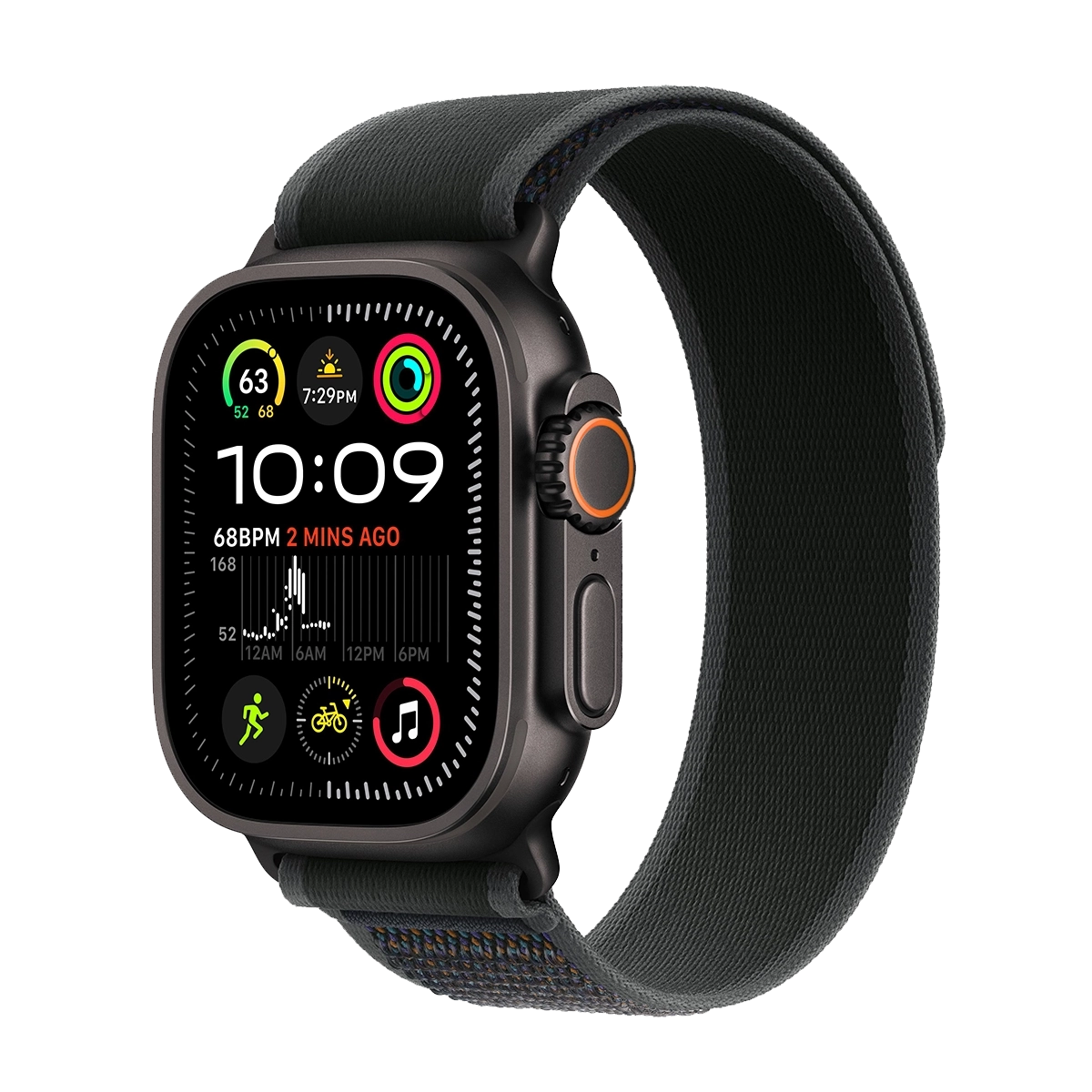 ساعت هوشمند اپل مدل Ultra 2 Trail Loop Band 49mm مشکی بند مشکی پلازا دیجیتال