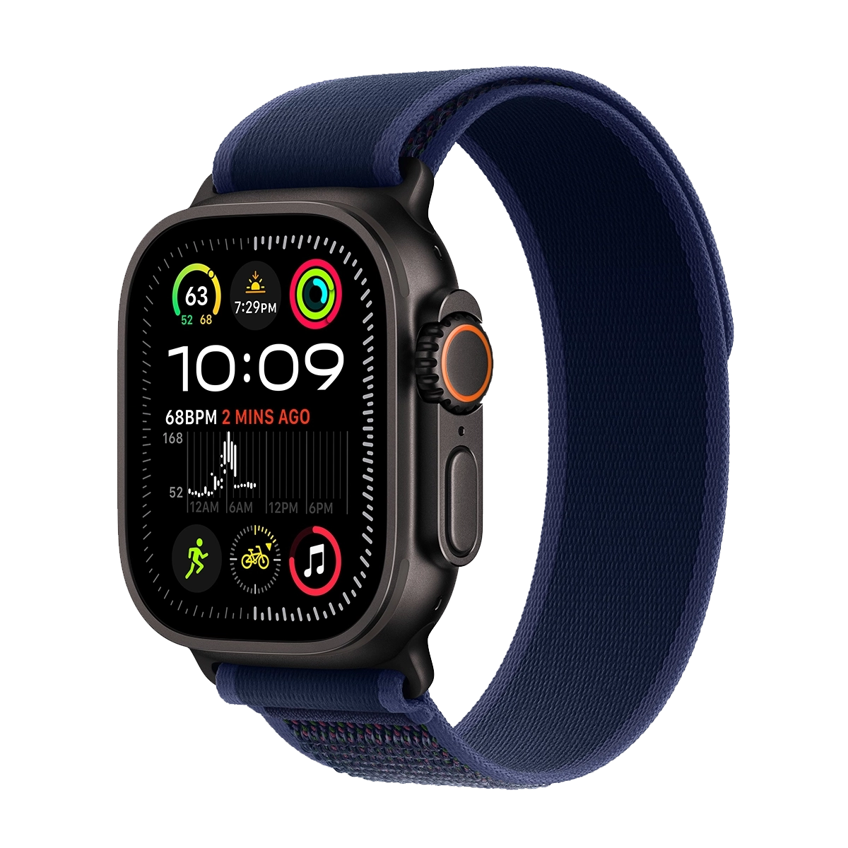 ساعت هوشمند اپل مدل Ultra 2 Trail Loop Band 49mm مشکی بند سرمه ای پلازا دیجیتال