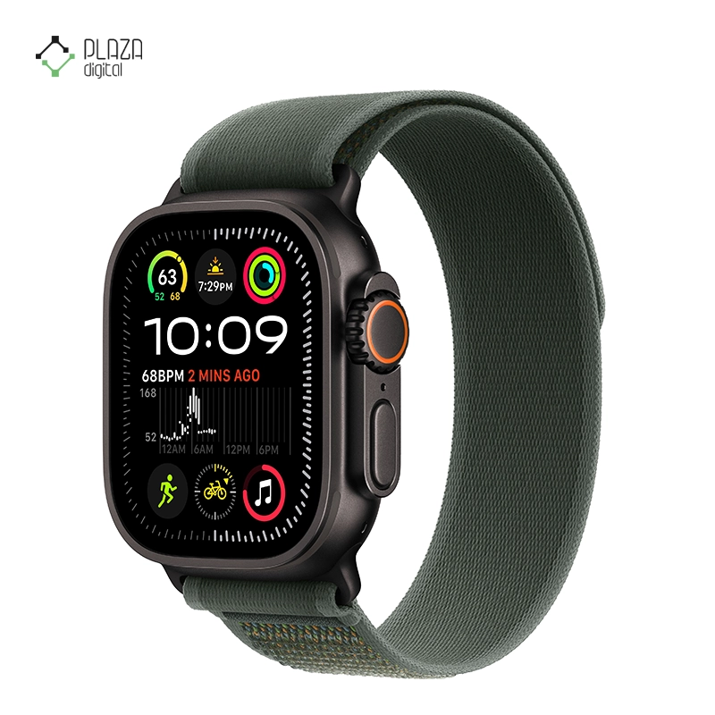 ساعت هوشمند اپل مدل Ultra 2 Trail Loop Band 49mm مشکی بند سبز پلازا دیجیتال