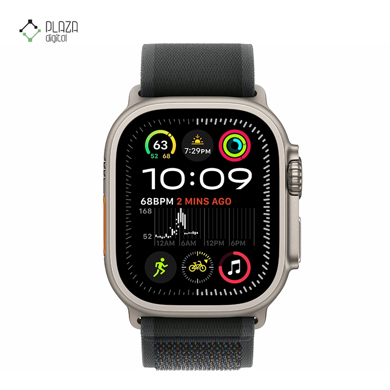 ساعت هوشمند اپل مدل Ultra 2 Trail Loop Band 49mm تیتانیوم بند مشکی پلازا دیجیتال