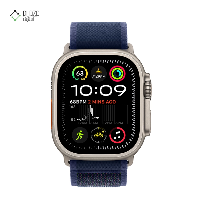 ساعت هوشمند اپل مدل Ultra 2 Trail Loop Band 49mm تیتانیوم بند سرمه ای پلازا دیجیتال