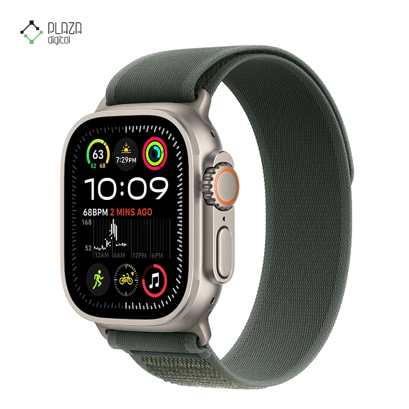 ساعت هوشمند اپل مدل Ultra 2 Trail Loop Band 49mm تیتانیوم بند سبز پلازا دیجیتال