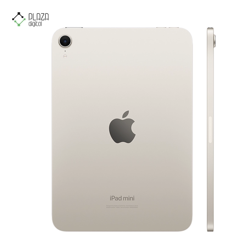 نمای پشت تبلت اپل مدل iPad mini 7th Generation 2024 Wi-Fi ظرفیت 128 گیگابایت رم 8 گیگابایت رنگ طلایی پلازا دیجیتال