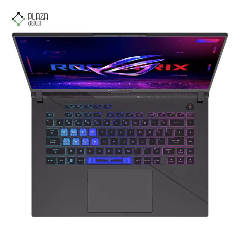 نمای کیبورد لپ تاپ ایسوس 16 اینچی مدل ROG Strix G16 G614JVR i9 14900HX 32GB 1TB RTX4060 پلازا دیجیتال