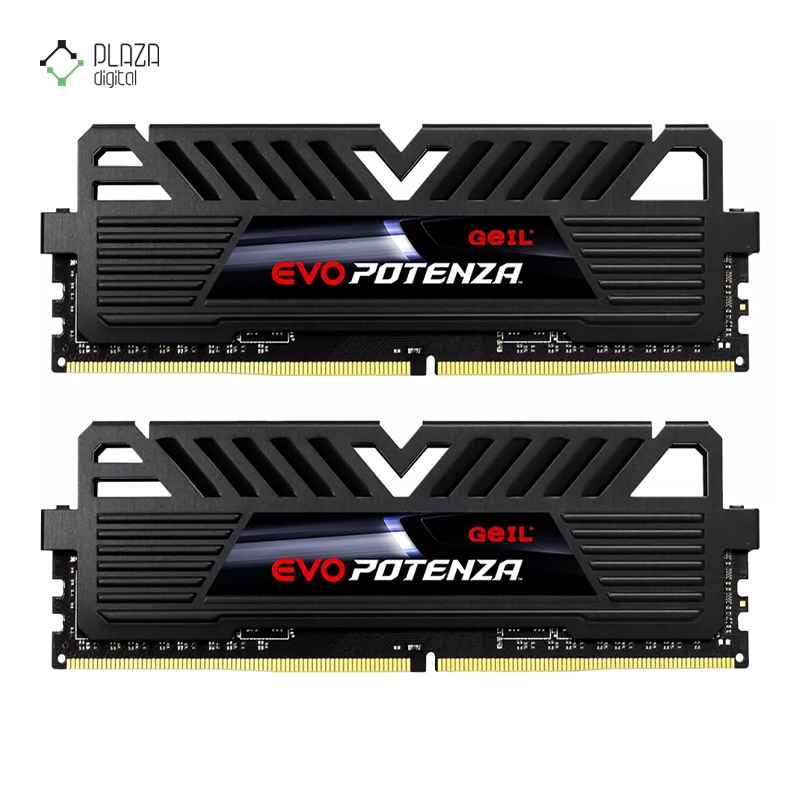 نمای جلو رم کامپیوتر DDR4 گیل مدل EVO Potenza دو کاناله 3000 مگاهرتز CL16 ظرفیت 16 گیگابایت پلازا دیجیتال