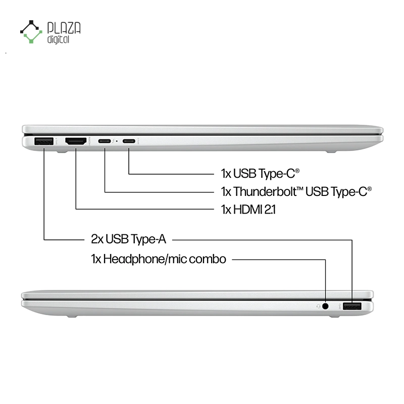 پورت های ارتباطی HP-ENVY-x360-AC0013dx-Ultra-5-125U-16GB-RAM-512GB-SSD-Arc-Plazadigital پلازا دیجیتال