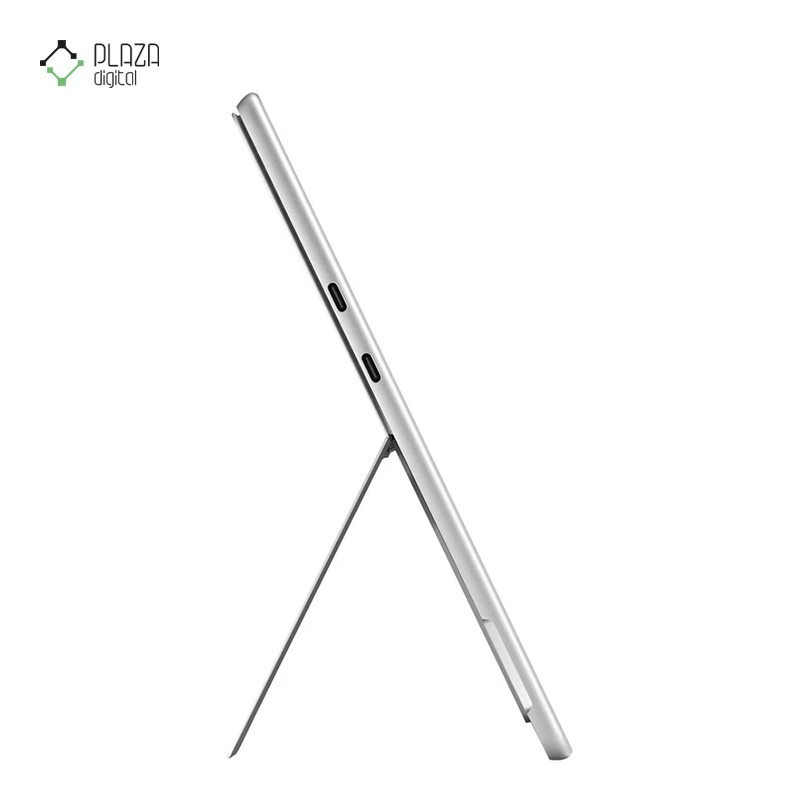 نمای کناری تبلت مایکروسافت 13 اینچی مدل Surface Pro 11 Snapdragon X Elite ظرفیت 256 گیگابایت رم 16 گیگابایت رنگ نقره ای پلازا دیجیتال