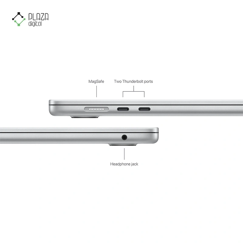 درگاه های لپ تاپ اپل 15.3 اینچی مدل مک بوک ایر MXD23 2024 M3 16GB 512GB پلازا دیجیتال