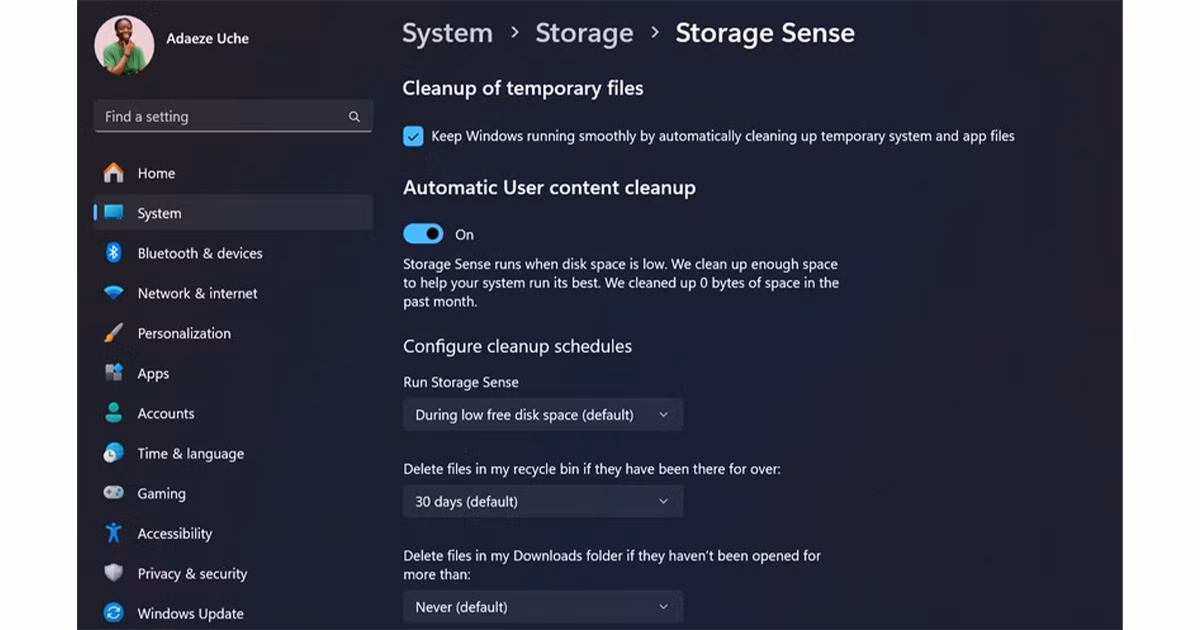 storage sense
