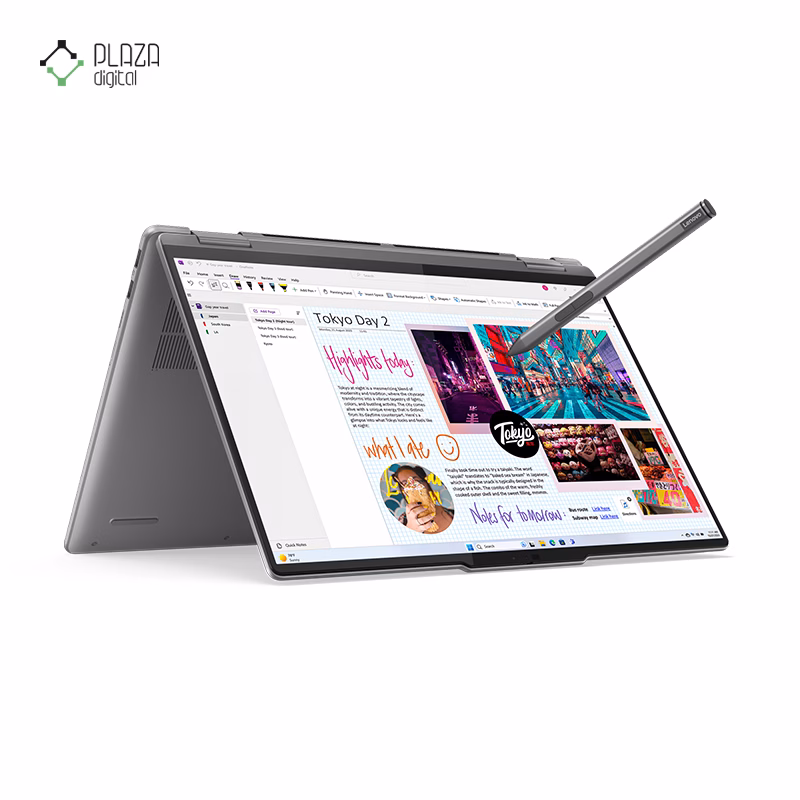 نمای تا شده لپ تاپ لنوو 16 اینچی مدل Yoga 7 2-in-1 16AHP9 R7 8840HS 16GB 2TB Radeon پلازا دیجیتال