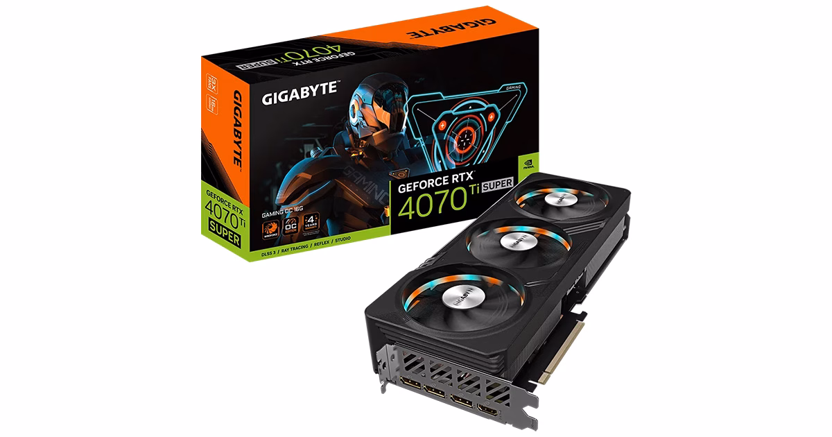 کارت گرافیک گیگابایت مدل GeForce RTX4070 Ti SUPER GAMING OC 16G حافظه 16 گیگابایت